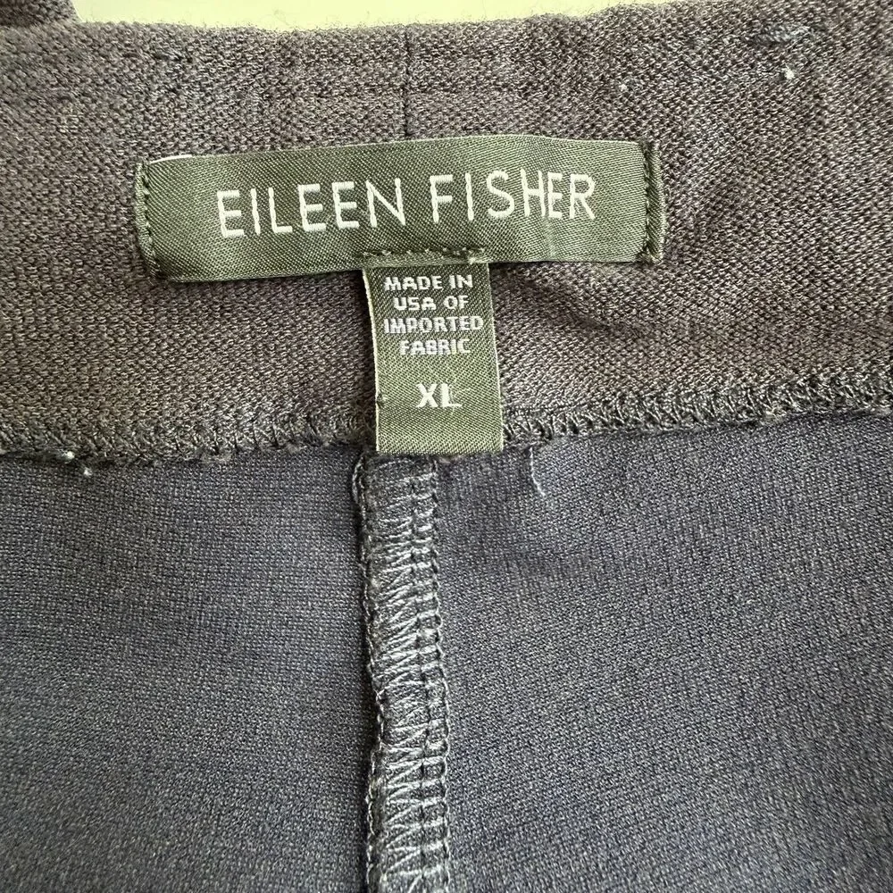 Eileen Fisher Black Mid Rise Slim Cropped Ankle Pants Size XL